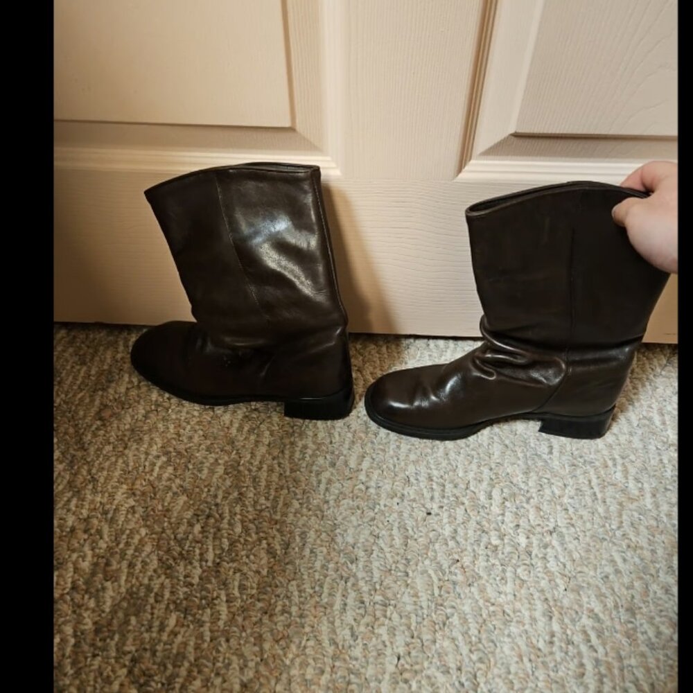 Santana Canada Waterproof Boots Size 6.5 Dark Brown Leather